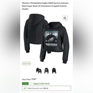 WEAR by Erin Andrew’s Cropped Eagles Hoodie